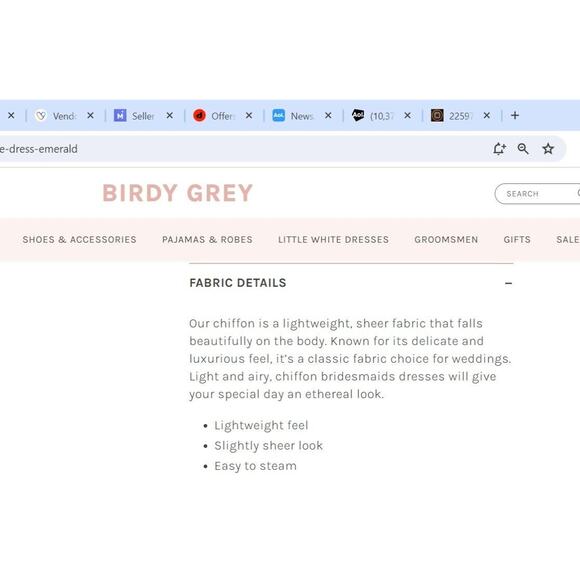 1256 NWT Birdy Grey Devin Chiffon Convertible Bridesmaid Dress Dark Mauve Large - Picture 3 of 4